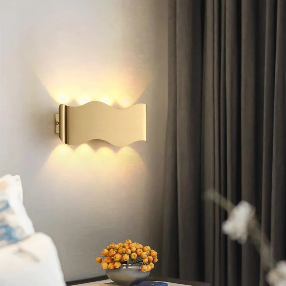 Audara-Creative Wave Art Wall Lamp Hotel Corridor Stairs Wall Lights Scandinavian Bedroom Bedside Sconces B&B Study Room Backdrop Mounted Lighting Fixture