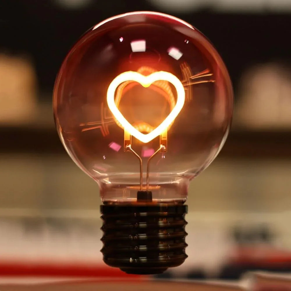 Audara-Luxury Bedroom Love Heart Shape Levitation Light Bulb Small Desk Light Business Gift Ambience Boys Girls Bedroom Study Desk Lamp Living Room Bar Office Table Lamp Cafe Decoration Lighting Fixture
