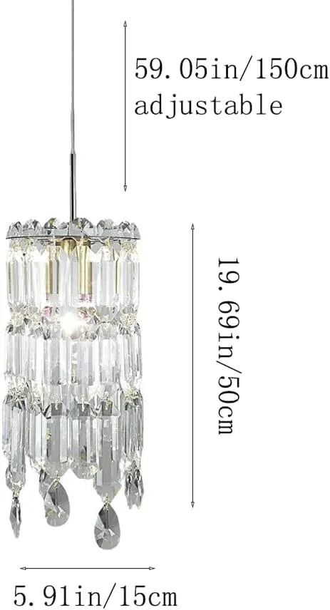 Audara-Minimalist Bohemian Style 6-inch Crystal Pendant Light, Suitable for Various Scenarios Such As Bedrooms, Hotels, Studies, Bedside Rooms, Kitchen Islands, and Entryways.