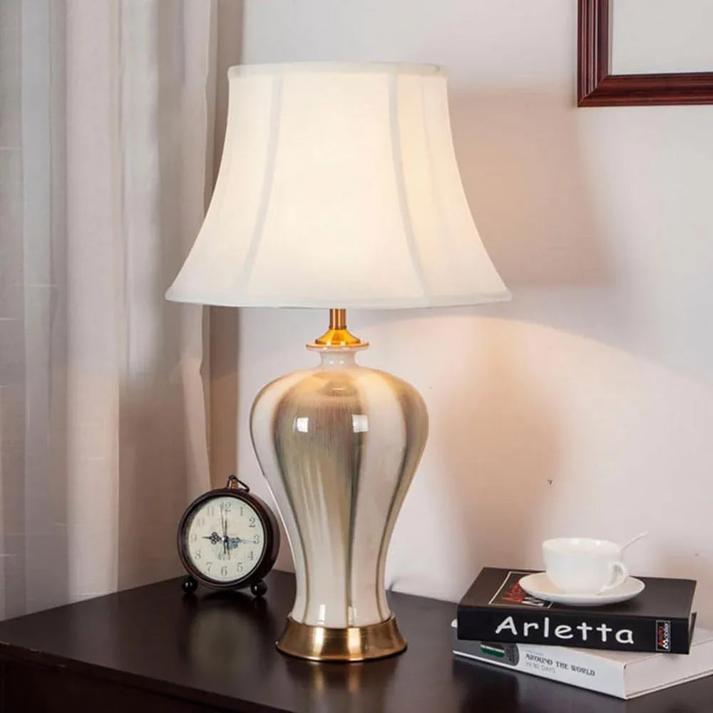 Audara-New Chinese Style Bedroom Sample Room Desk Light Living Room Bedroom Bedside Desk Lamp Villa Club Cafe Restaurant Table Lamp Luxury High-end Fabric Ceramic Lighting Fixture
