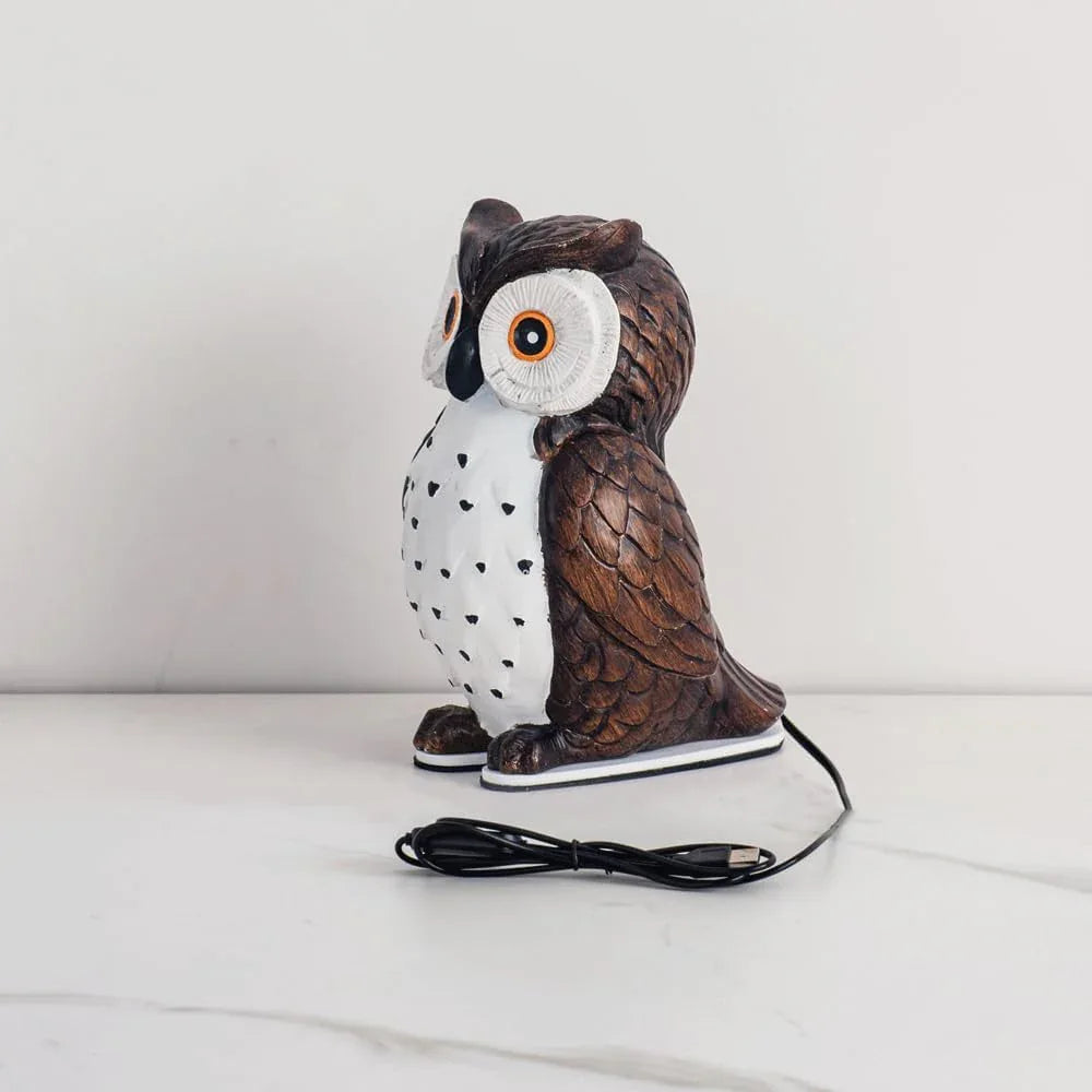 Audara-Cute Bedroom Kids Room Desk Light Premium Feeling Black Owl Resin Desk Lamp Amusement Park Boys Room Girls Room Table Lamp School Amusement Park Library Lighting Fixture