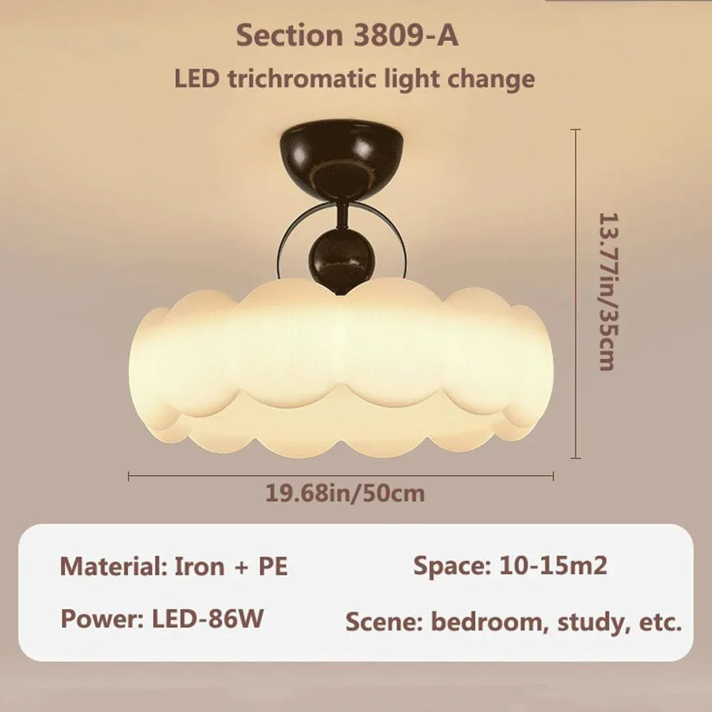 Audara-Simple Bedroom Living Room Pendant Lightled Cozy Cream Breeze 19.68in Study Lighting Fixturese Three Colors Changing Lights Dining Room Living Room Chandeliers Hotel Cafe And Kids Room HangingLamp