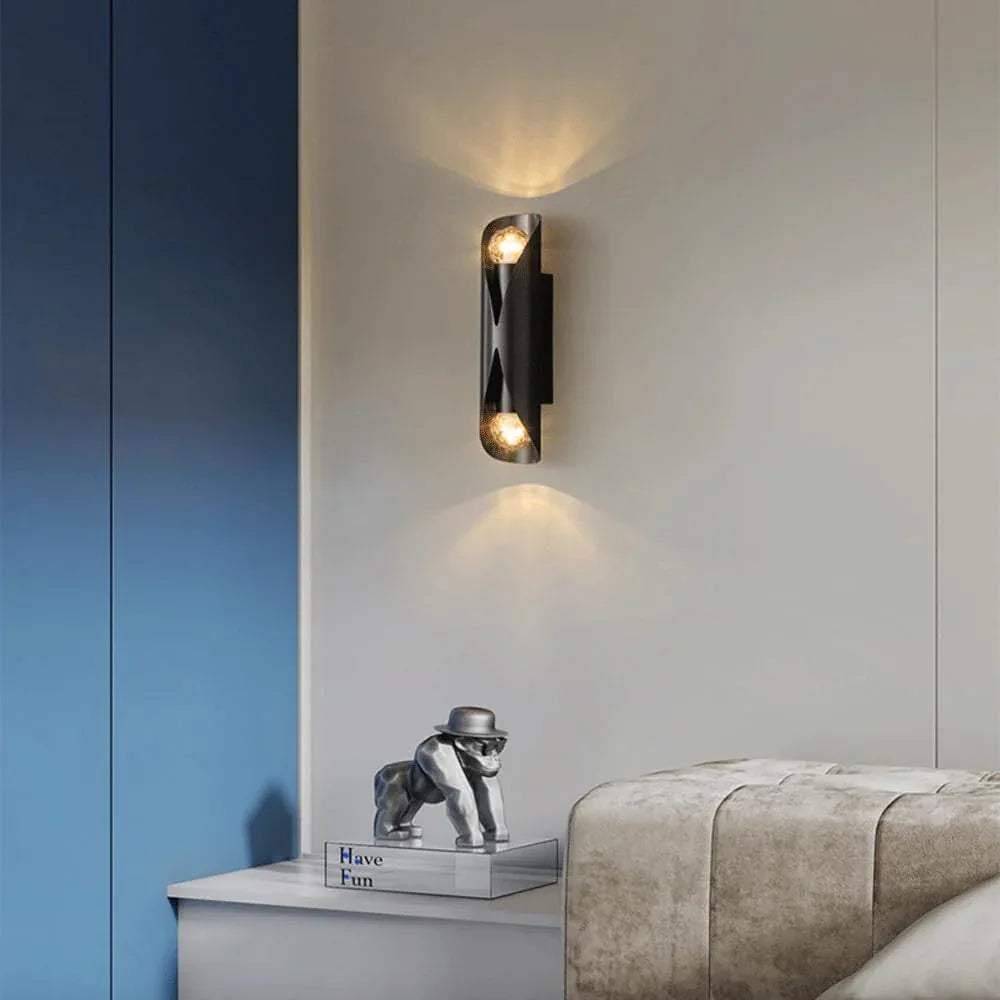 Audara-Post-Modern Light Luxury Wall Lamp Simple Full Copper Wall Lights Bedroom Bedside Living Room Sconces Creative Personality Bar Mounted Lighting Fixture