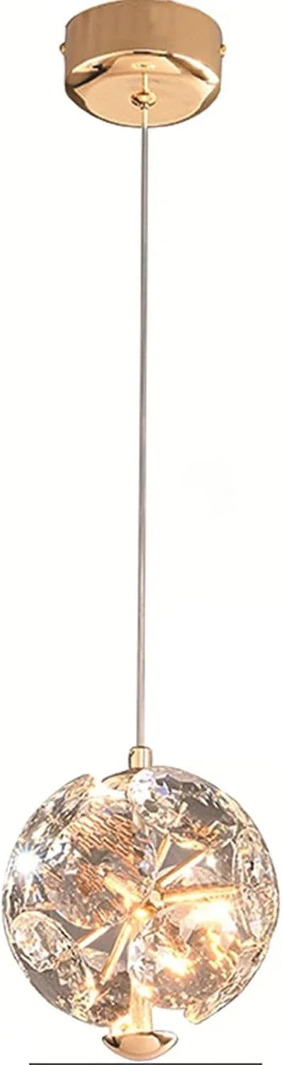 Audara-Crystal Pendant Light, 6-inch Diamond Shape, Modern and Luxurious Style, Suitable for Lighting in Bedrooms, Hotels, Restaurants, Kitchen Islands, and Many Other Places.