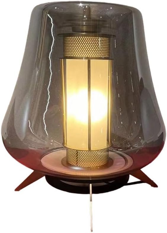 Audara-Creative Simple Study Couch Side Living Room Desk Light Scandinavian Smoke Gray Glass Desk Lamp Dining Room Coffee Shop Club Bar Table Lamp Bedroom Bedside Mall Decoration Lighting Fixture
