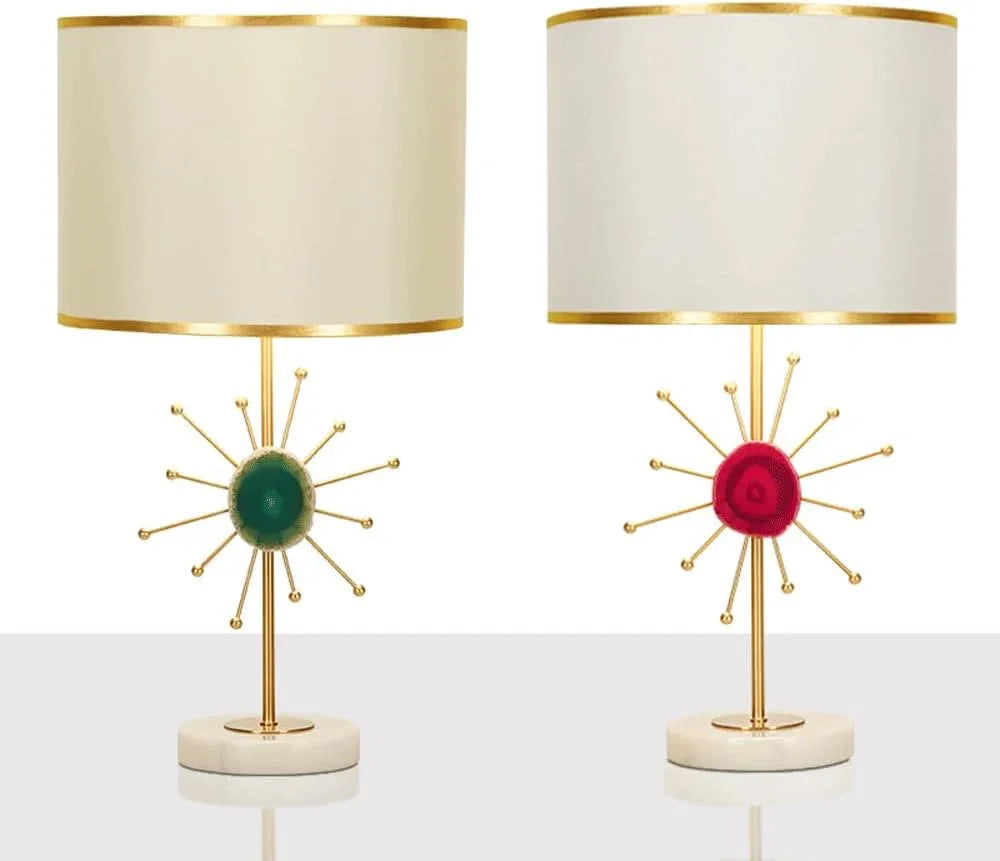 Audara-American Light Luxury Sample Room Bedroom Bedside Desk Light Simple Hotel Cafe B&B Desk Lamp Creative Onyx Marble Brass Table Lamp Villa Club Decoration Lighting Fixture