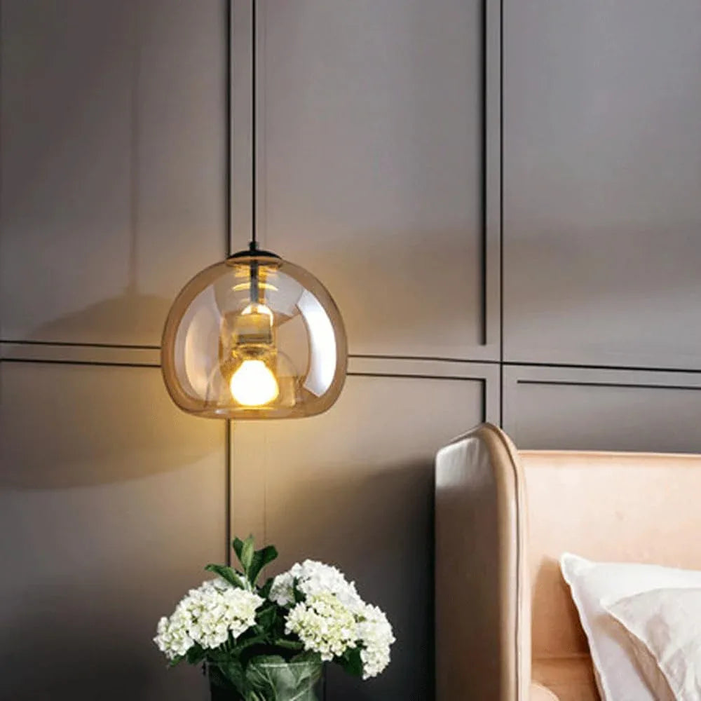 Audara-9-inch Glass Pendant Lights: Simple and Creative Design, Easily Complements Various Decor Styles. Can Be Installed Above The Bedside, in The Living Room, Dining Room, Kitchen Island, Etc.