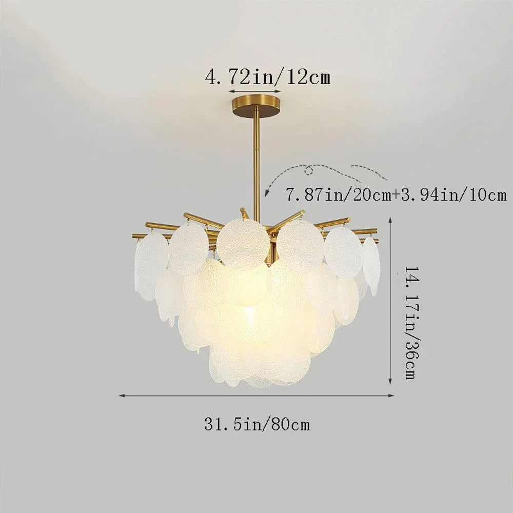 Audara-32-inch Crystal Chandeliers Can Be Installed in Various Spaces Such As Bedrooms, Hotels, and Kitchen Islands. Glass Round Chandelier for Living Room in Minimalist European Style.