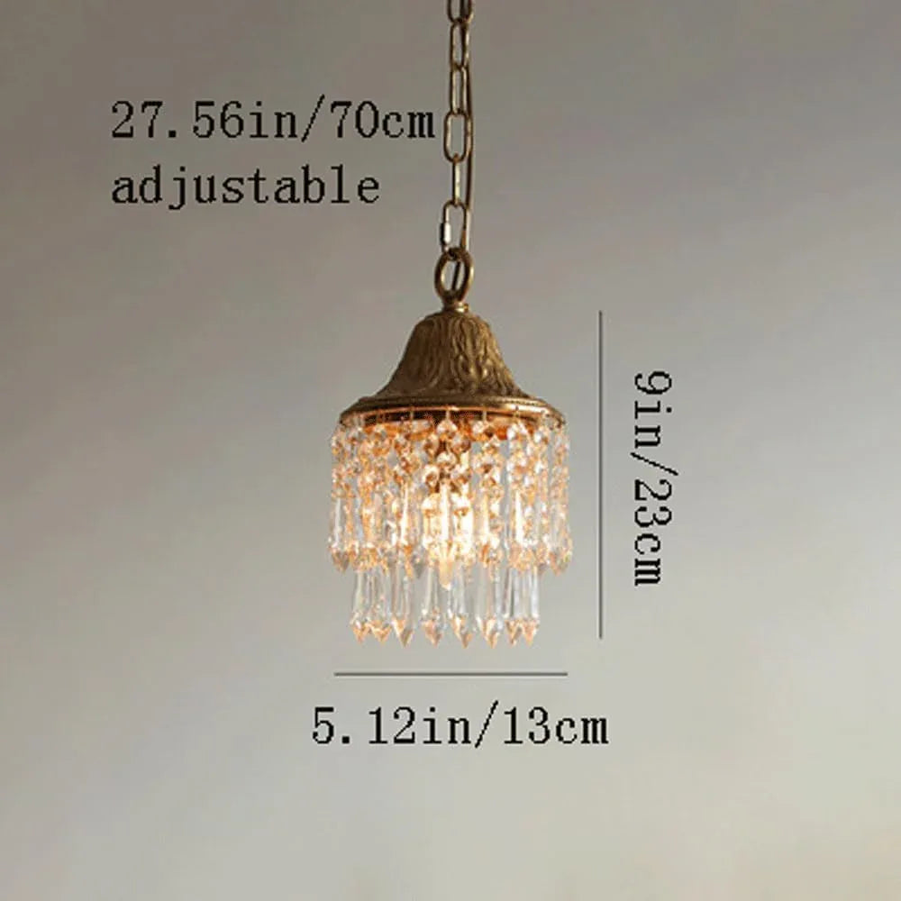 Audara-5-inch Crystal Chandeliers with Diamond-Shaped Pendants European Modern-Style Small Chandelier Suitable for Bedrooms, Studies, Hotels, Kitchens, and Island Ceiling Lights