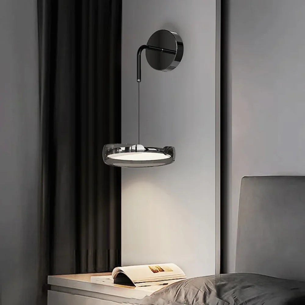 Audara-Italian Minimalist Bedroom Wall Lamp Living Room Backdrop Glass Wall Lights Modern Fashion Decorative Sconces Living Room Study Metal Mounted Lighting Fixture