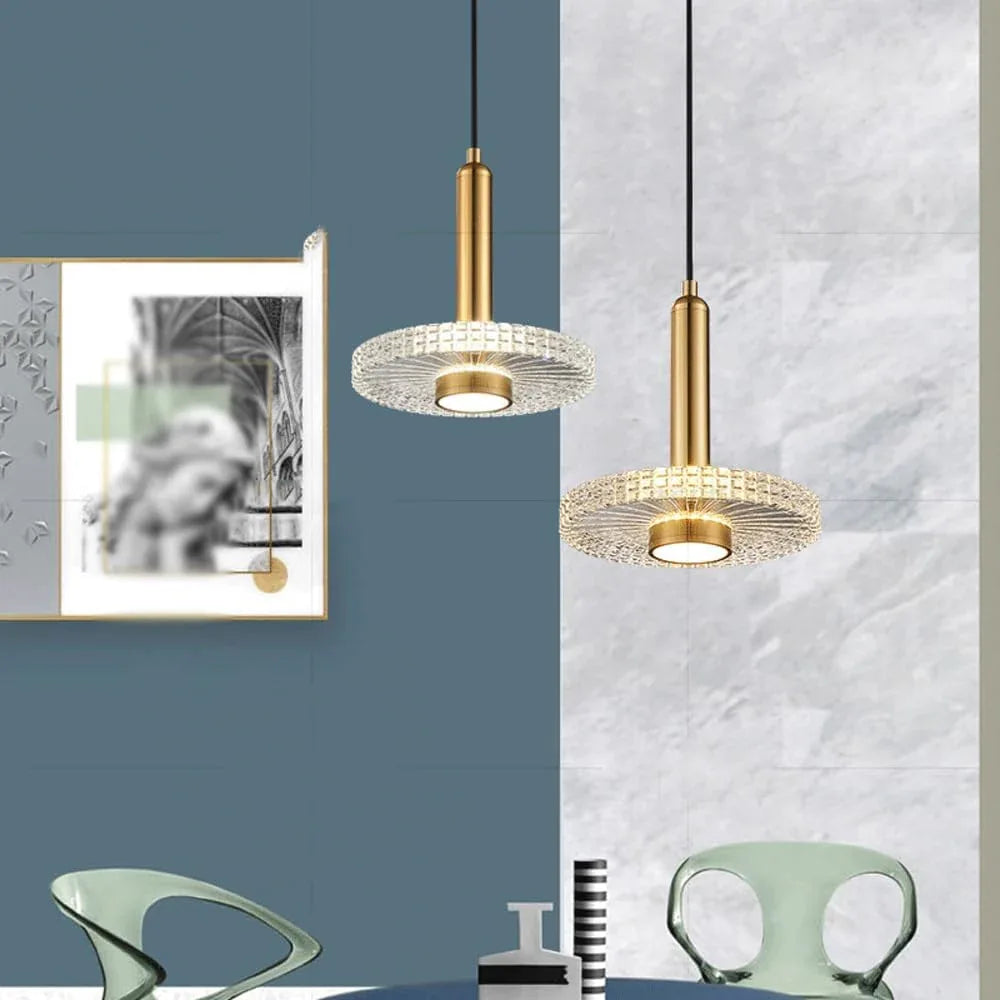 Audara-6.69-inch Crystal Pendant Light, European Modern Minimalist Style, Suitable for Installation in Various Spaces Such As Bedrooms, Hotels, Restaurant Entryways, Cafes, and Kitchen Islands.
