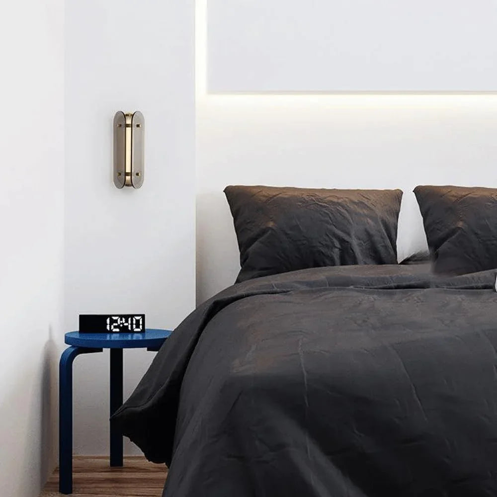 Audara-Scandinavian Simple Bedside Wall Lamp Personalised Bedroom Glass Wall Lights Living Room Background Wall Sconces Aisle Corridor Entrance Mounted Lighting Fixture