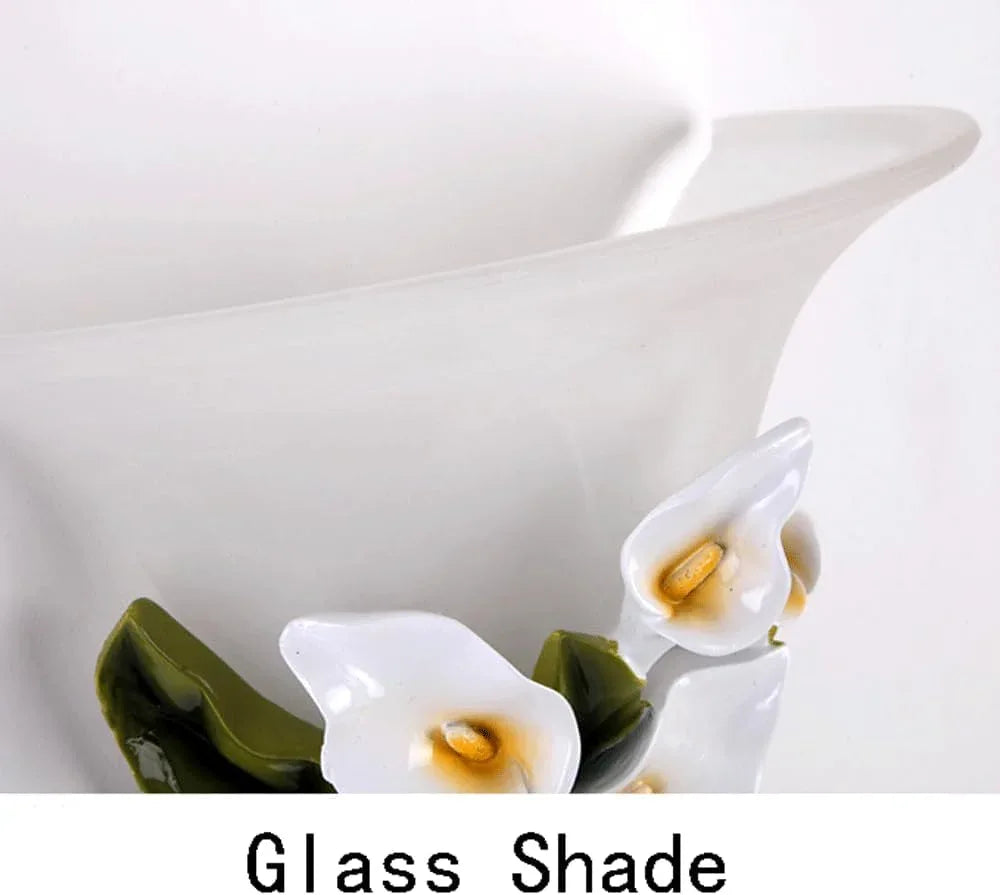 Audara-European Style Resin Wall Lamp Living Room Modern Bedside Wall Lights Creative Idyllic Flowers and Plants LED Sconces Bedroom Corridor Aisle Mounted Lighting Fixture