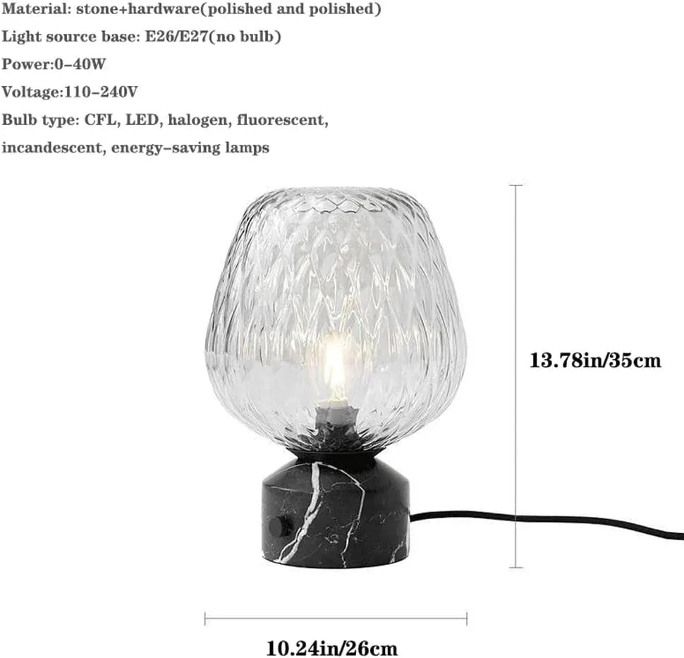 Audara-Scandinavian Designer Model Showroom Villa Cafe Desk Light Luxury High-end Glass Marble Desk Lamp Hotel Front Desk B&B Farmhouse Rustic Table Lamp Club Living Room Bedroom Lighting Fixture