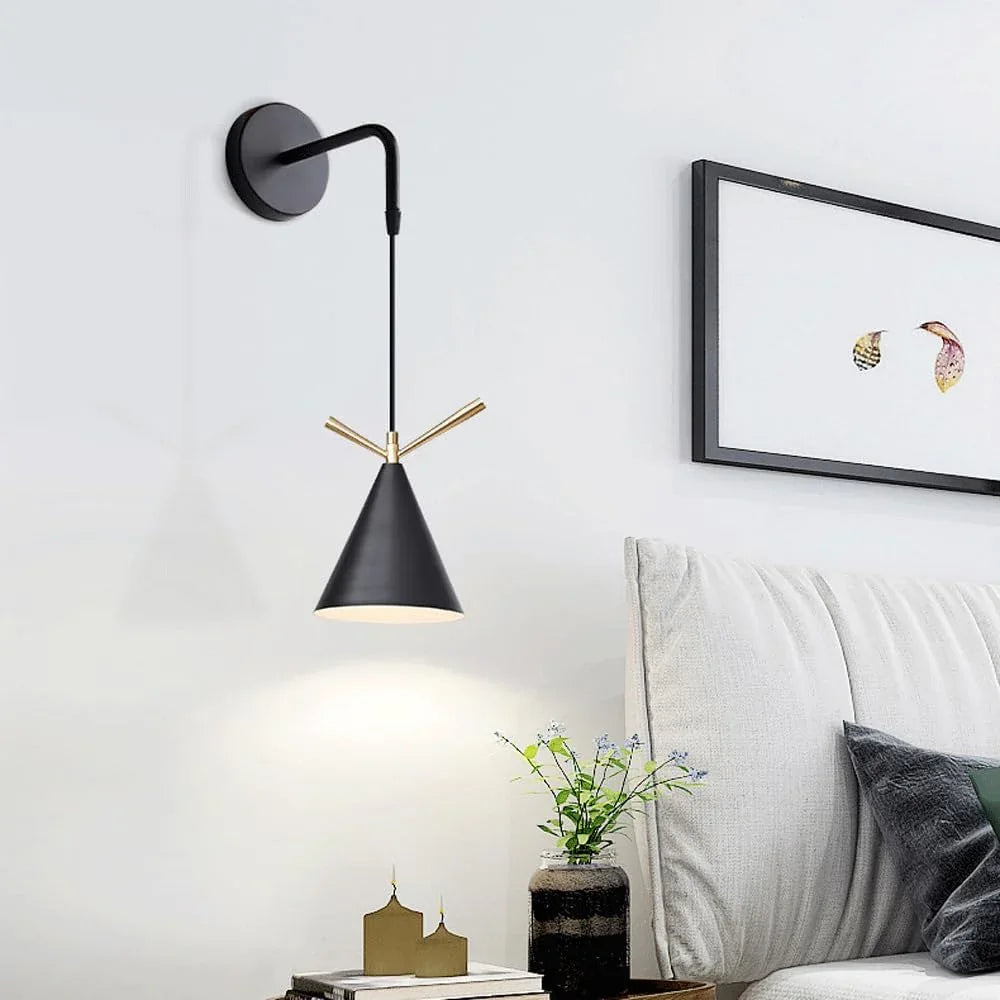 Audara-Bedroom Bedside Single Head Wall Lamp Creative Indoor Decorative Wall Lights Scandinavian Simple Personalized Sconces American Industrial Style Metal Mounted Lighting Fixture