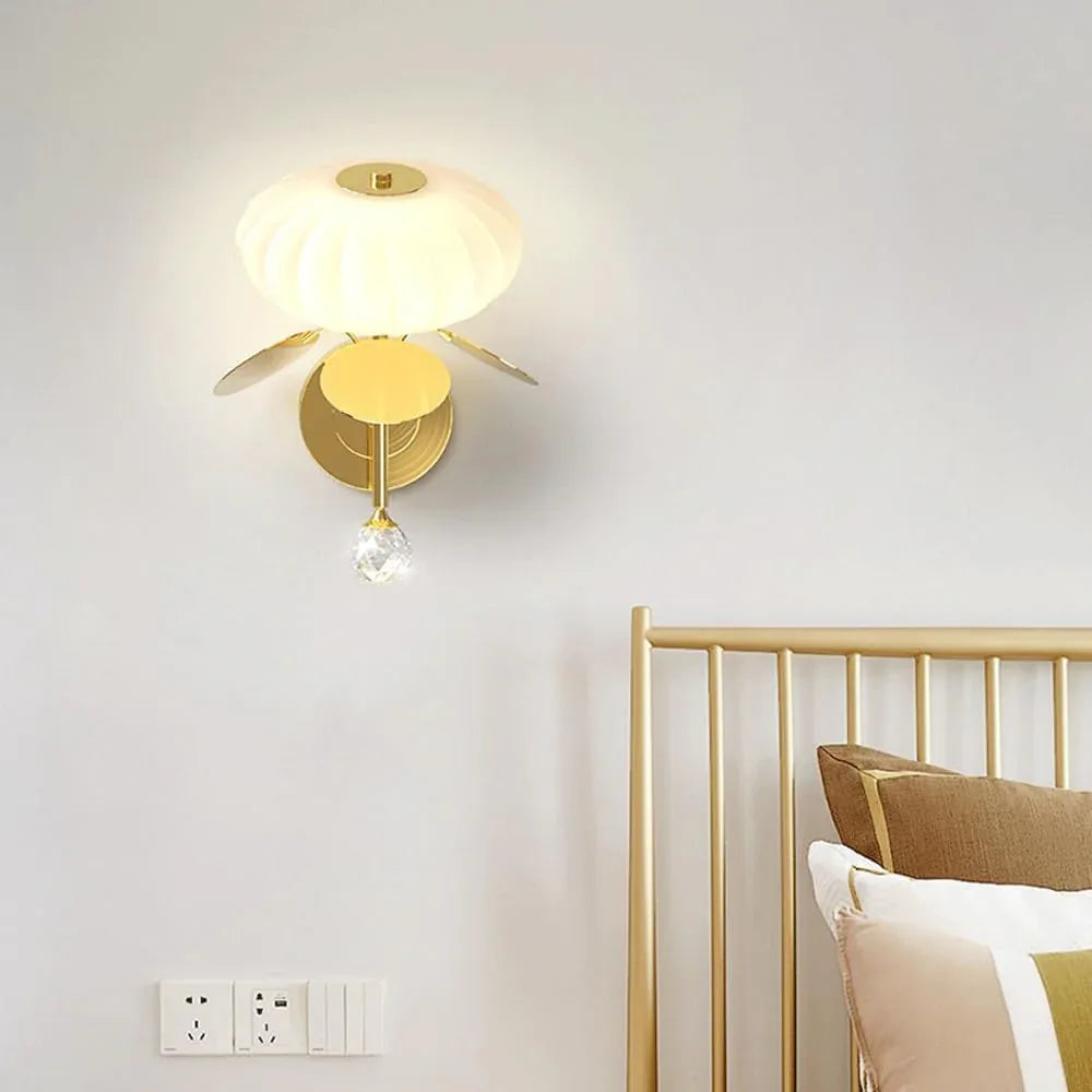 Audara-Bedroom Bedside Pumpkin Wall Lamp Simple Postmodern Decorative Wall Lights Living Room Study Metal Sconces Creative Stairway Aisle Balcony Mounted Lighting Fixture
