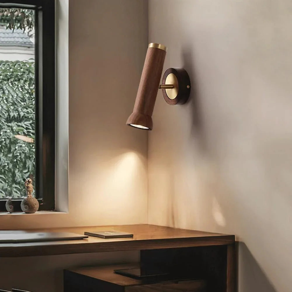 Audara-Bedroom Bedside Wall Lamp Modern Simple Wall Lights Living Room Aisle Black Walnut Sconces Light Luxury Decorative Chinese Mounted Lighting Fixture