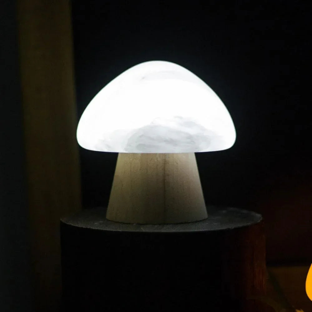 Audara-Creative Warm Bedroom Bedside Children's Room Desk Light Cute Ambiance Rechargeable Touch Switch Mushroom Stone Desk Lamp Dormitory Dining Room Decoration Table Lamp Villa Lighting Fixture