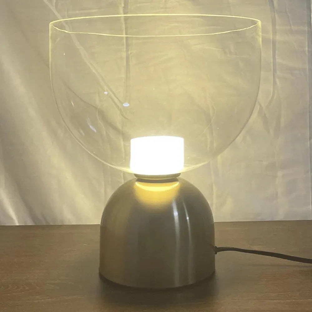 Audara-Italian Design Bedroom Bedside Desk Light Luxury Simple Transparent Glass Desk Lamp Corridor Window Living Room Sofa Side Table Lamp Cafe Hotel Front Desk Lounge Area Lighting Fixture