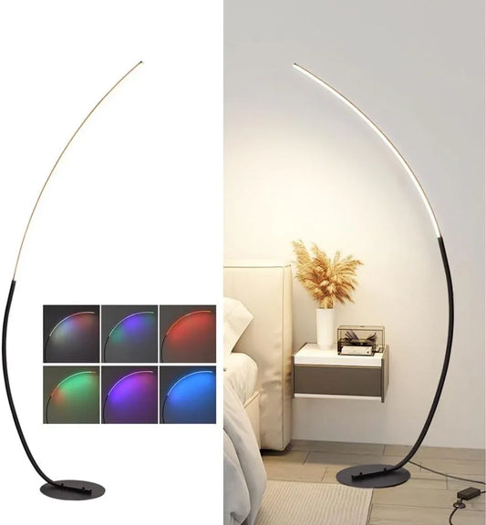 Audara-Remote Control Dimmer Multicolour Ambience LED Floor Lamp Sofa Foot Bedroom Bed Standing Lamp Villa Restaurant Gaming Room Decoration Lighting Fixture