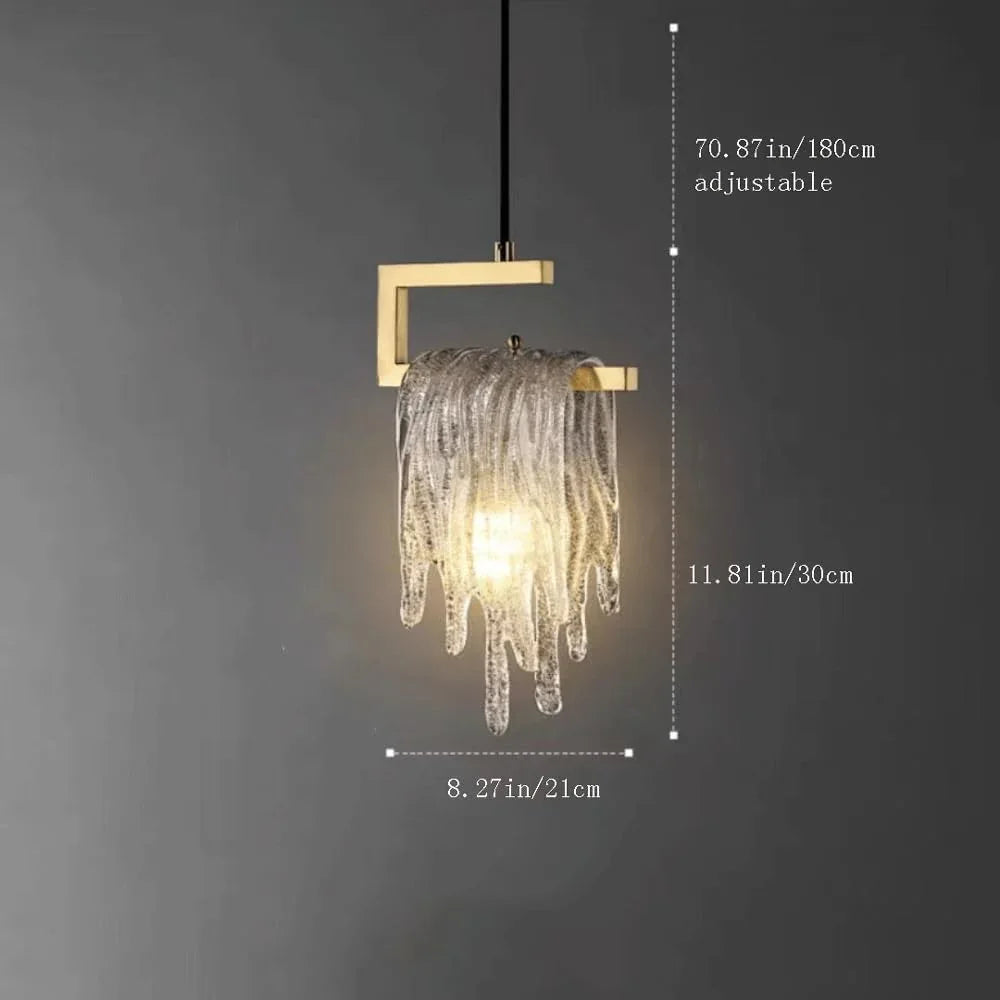 Audara-Crystal Pendant Light, 8-inch Style, Modern and Luxurious Design, Suitable for Various Locations Such As Hotels, Restaurants, and Kitchen Islands. Also Suitable for Bedrooms.