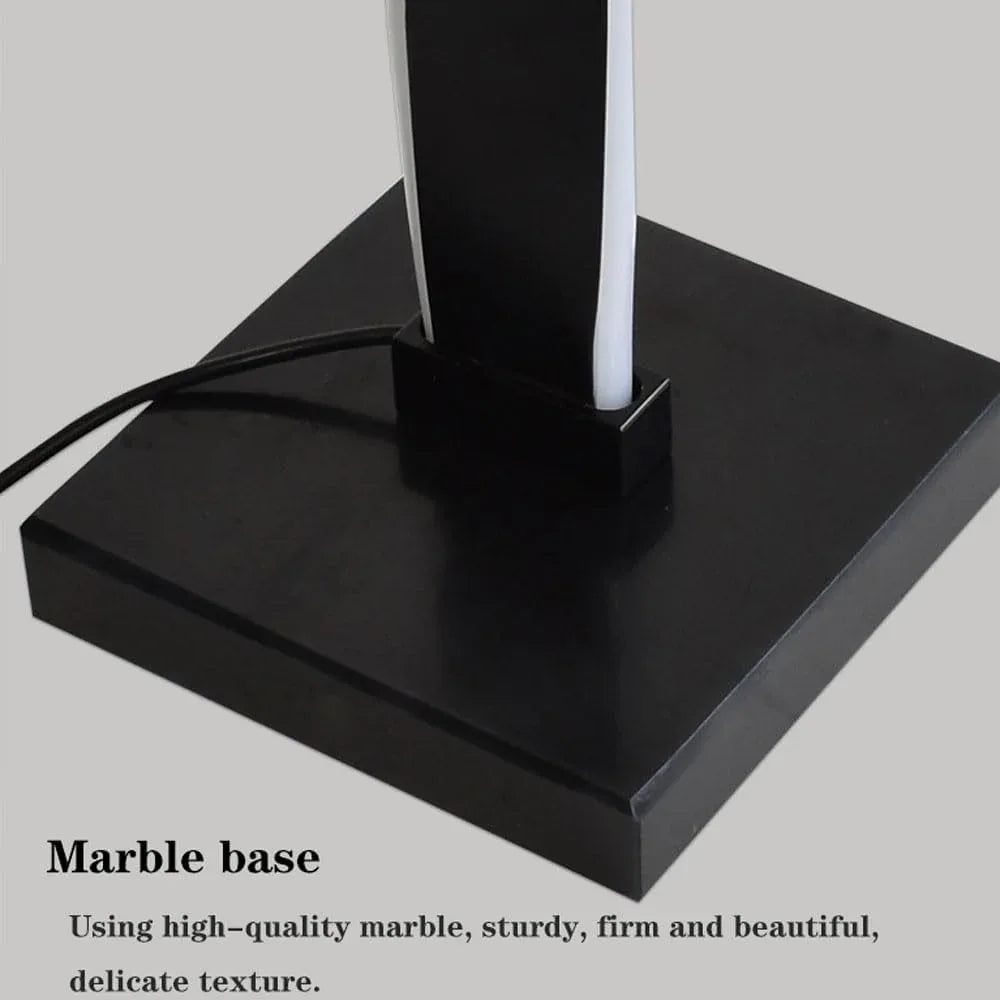 Audara-Modern Simple LED Floor Lamp Scandinavian Light Luxury Marble Aluminium Standing Lamp Remote Control Continuous Dimming Black/White Bedroom Living Room Study Office Lighting Fixture