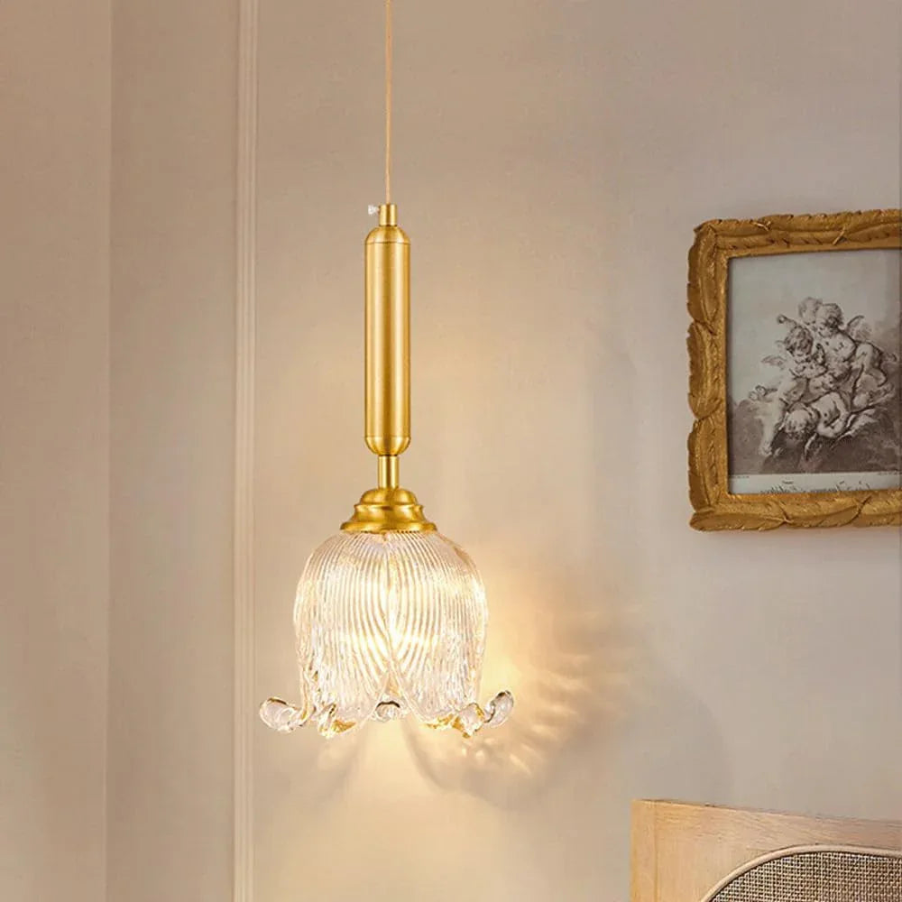Audara-7-inch Diameter Crystal Pendant Light, Flower-Shaped Decorative Lamp, Bohemian Style, European Minimalist Style, Suitable for Bedrooms, Hotel Entryways, Kitchen Islands, and Other Scenarios