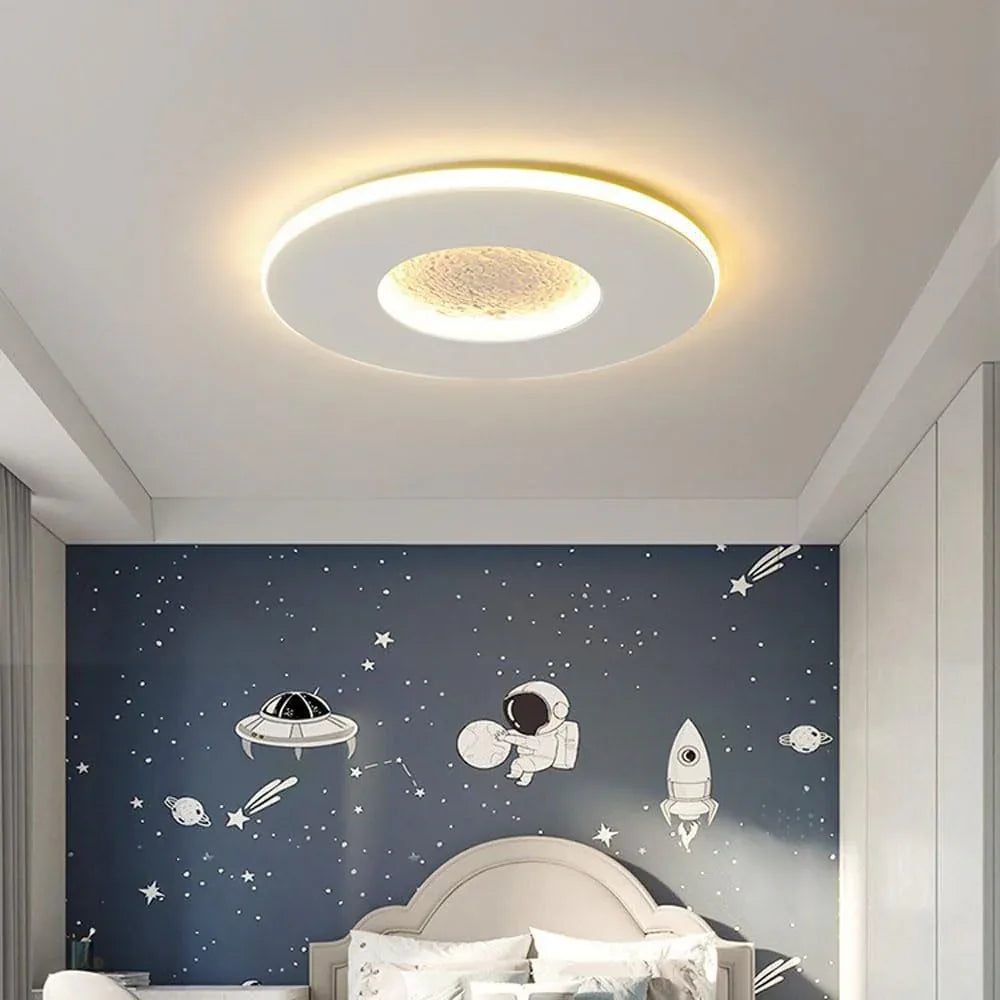 Audara-Modern Simple Children's Room Ceiling Fixtures Creative Moon Slim Ceiling Lampled Living Room Bedroom Dining Room Recessed Lighting Fixture LED Three Color Variable Light Ceiling Light