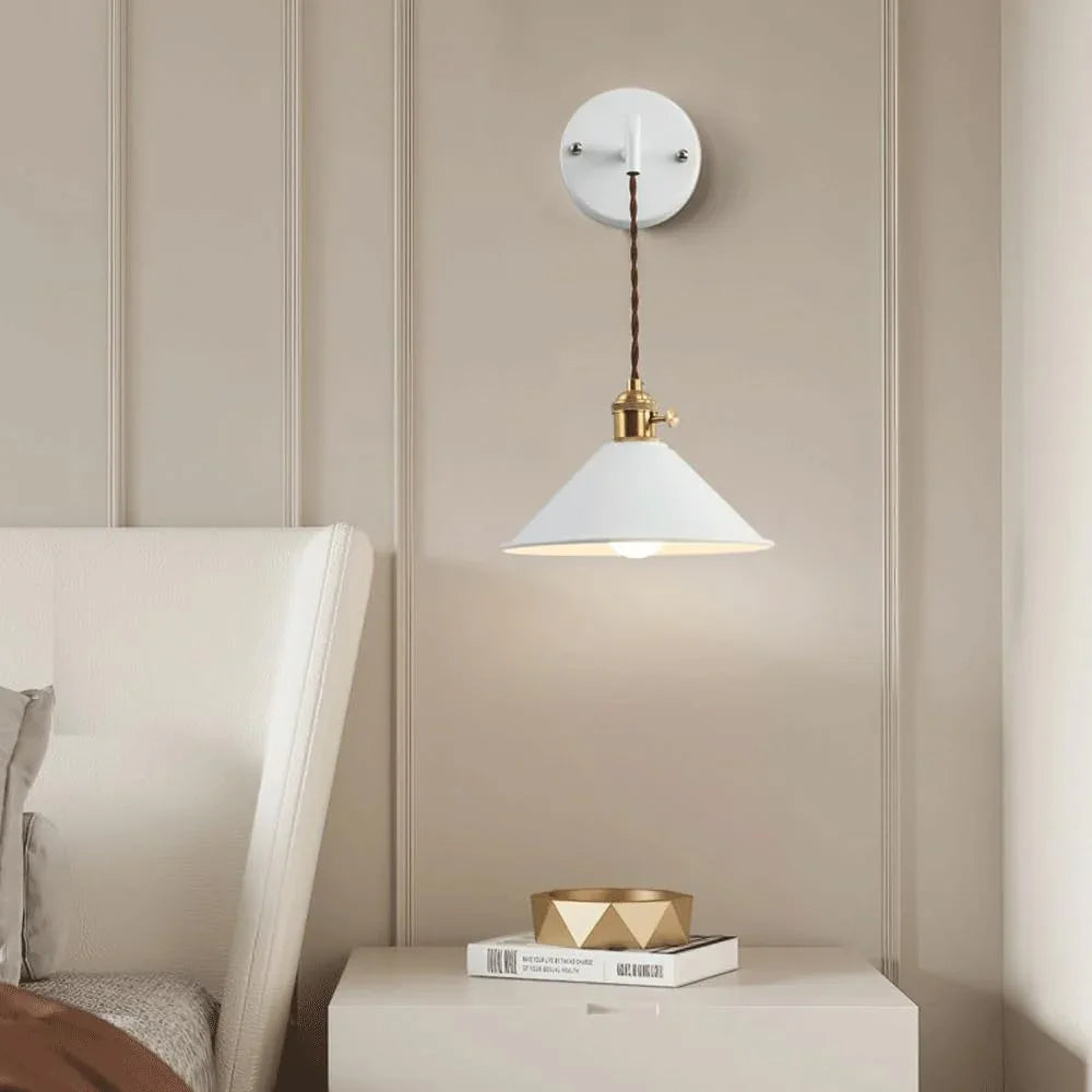 Audara-American Retro Wall Lamp Creative Scandinavian Rural Wall Lights Simple Living Room Study Bedside Sconces Cafe Background Wall Metal Mounted Lighting Fixture