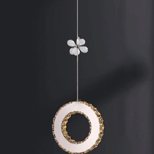 Audara-Crystal Pendant Light, 8-inch, Creative Decorative Lamp. Suitable for Modern, Minimalist, Bohemian, and European Styles. Ideal for Bedrooms, Hotel Rooms, Kitchens, Islands, Entryways, Etc.