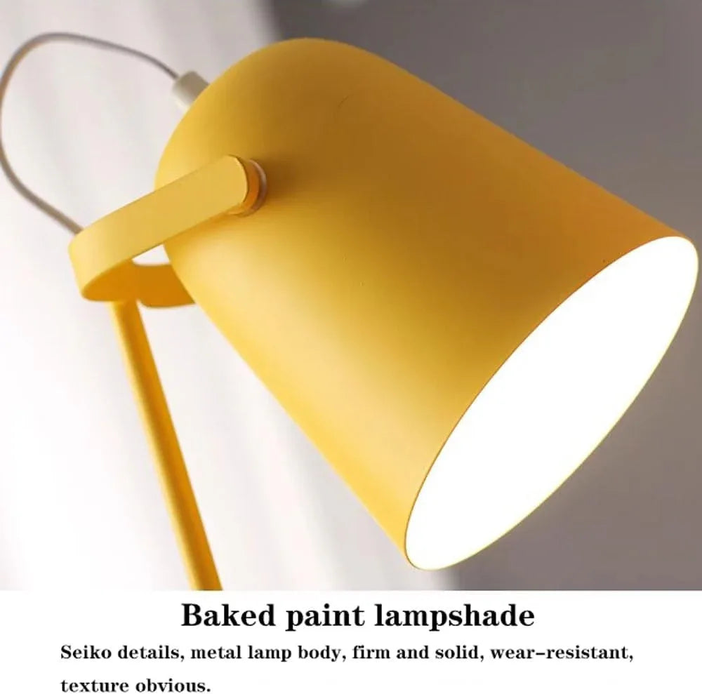 Audara-Scandinavian Simple Bedroom Study Office Desk Light Creative Warm Adjustable Angle Metal Desk Lamp Living Room Couch Side Dormitory Table Lamp Shop Workstation Macaron Lighting Fixture