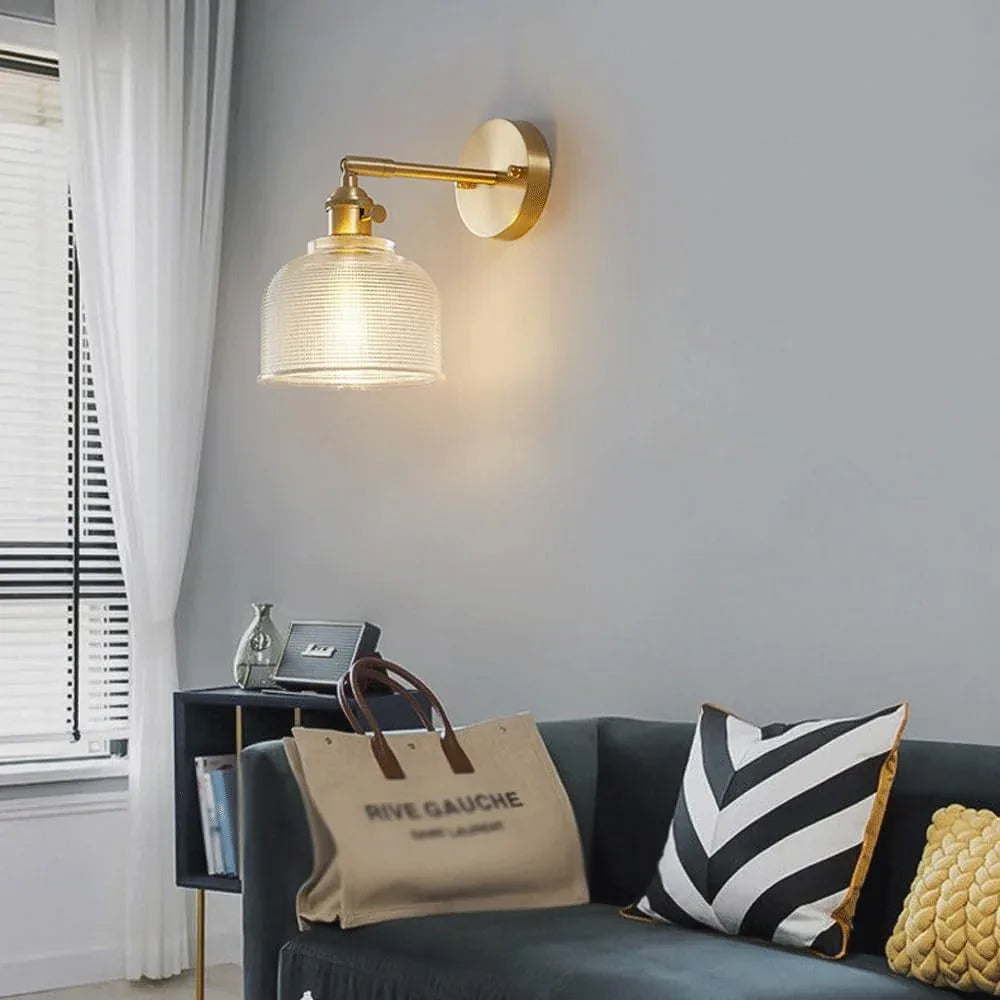 Audara-Japanese Bedroom Bedside Wall Lamp Fresh Simple Background Wall Lights Creative Personalized Glass Sconces American Industrial Style Decoration Mounted Lighting Fixture