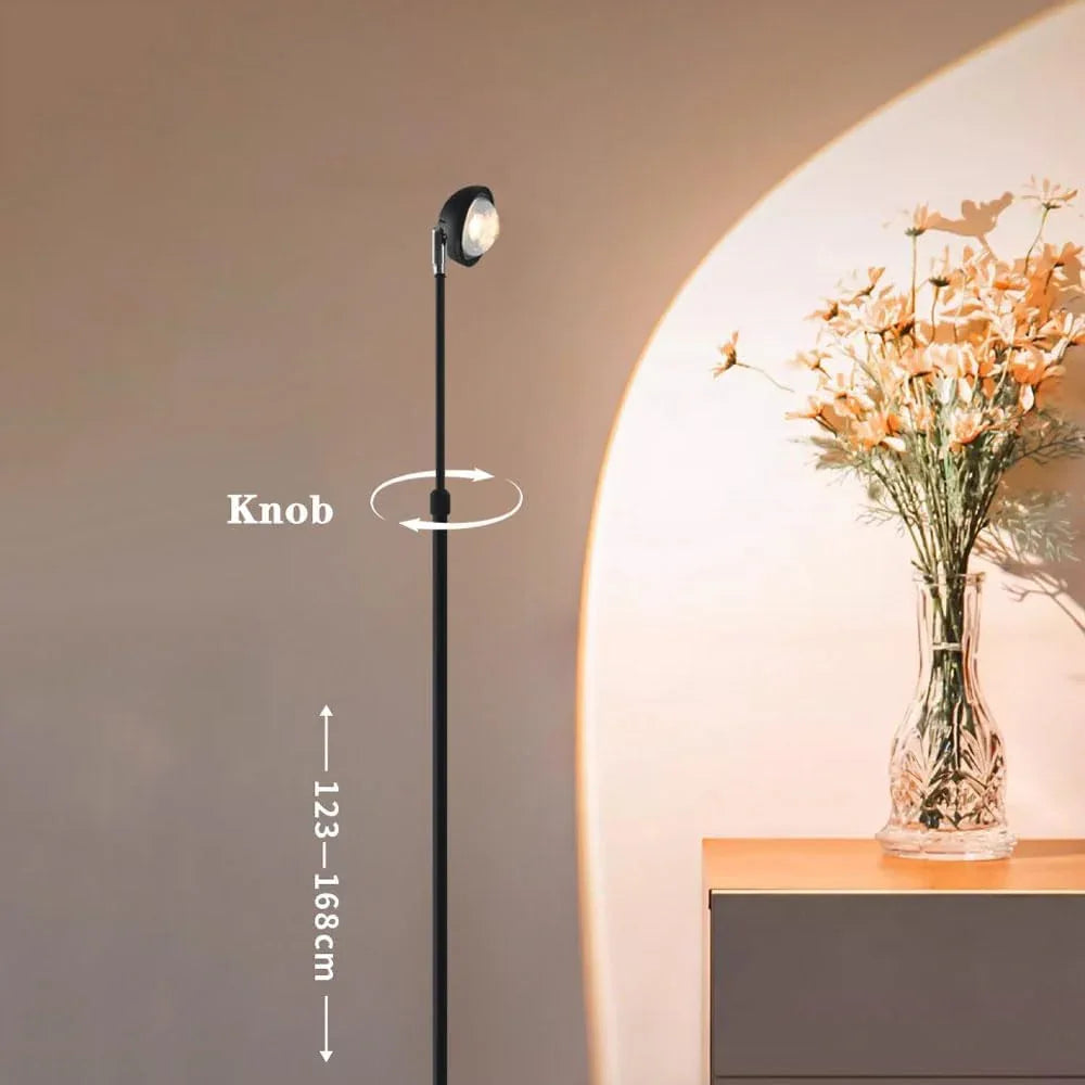 Audara-Remote Control Dimming COB LED Floor Lamp 16W Height Adjustable Black Metal Standing Lamp Creative Atmosphere Living Room Study Decoration Torchiere Flower Shop Showroom Lighting Fixture