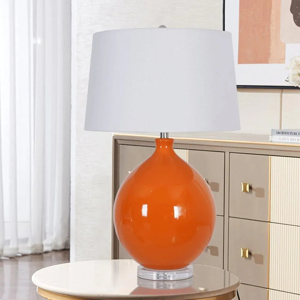Audara-Minimalist Bedroom Bedside Desk Light High-end Hotel Room Model Room Showcase Desk Lamp Elegant Fabric Ceramic Table Lamp Restaurant Farmhouse Villa Club Lighting Fixture
