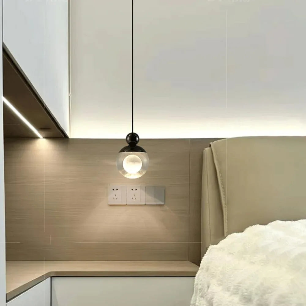 Audara-4-in Crystal Pendant Light, Decorative Lighting Fixture, Bohemian Style, European Minimalist Style, Suitable for Bedrooms, Hotel Entryways, Kitchen Islands, and Other Scenarios.