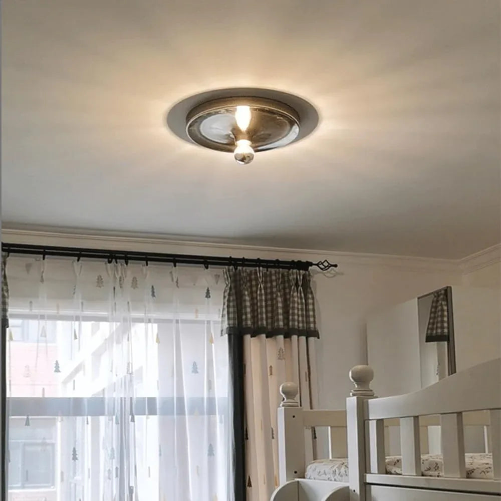 Audara-Antique Postmodern Living Room LED Wall Lamp Scandinavian Background Wall Bedside Wall Lights Aisle Corridor UFO Sconces Bedroom Creative Spherical Mounted Lighting Fixture