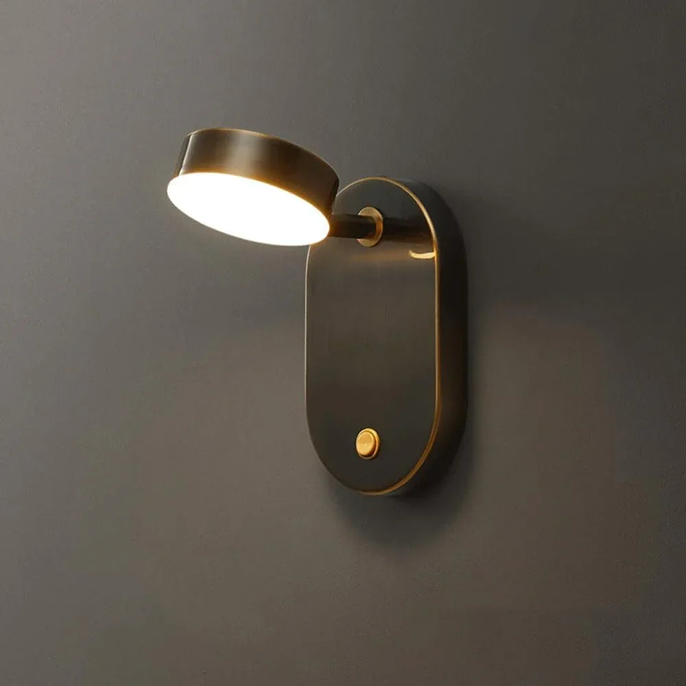 Audara-Scandinavian Light Luxury All Copper Wall Lamp Simple Living Room Background Wall Lights Rotatable Bedroom Bedside Sconces Aisle Corridor Entrance Mounted Lighting Fixture