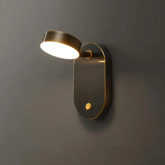 Audara-Scandinavian Light Luxury All Copper Wall Lamp Simple Living Room Background Wall Lights Rotatable Bedroom Bedside Sconces Aisle Corridor Entrance Mounted Lighting Fixture