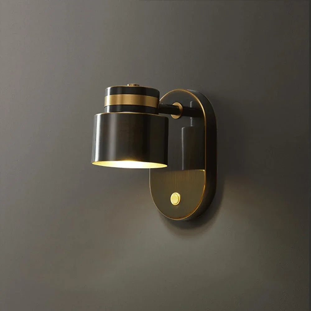 Audara-Scandinavian Light Luxury All Copper Wall Lamp Simple Living Room Background Wall Lights Rotatable Bedroom Bedside Sconces Aisle Corridor Entrance Mounted Lighting Fixture