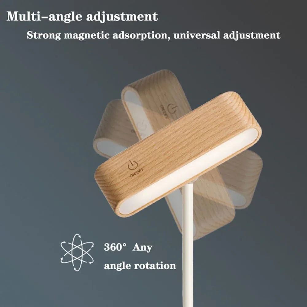 Audara-Minimalist Magnetic Adjustable Angle Solid Wood Desk Light Creative Rechargeable Handheld Small Wall Lamp Desk Lamp Dorm Room Dorm Room Bedroom Bed Small Table Lamp Restaurant Lighting Fixture