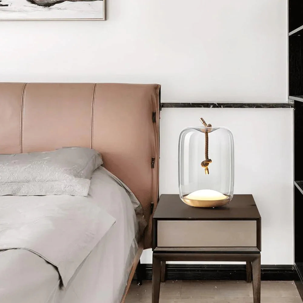 Audara-Designer Creative Hotel Model House Farmhouse Desk Light Fashion Glass LED Desk Lamp Simple Bedroom Bedside Study Room Office Decoration Table Lamp Clubhouse Mall Warehouse Lighting Fixture