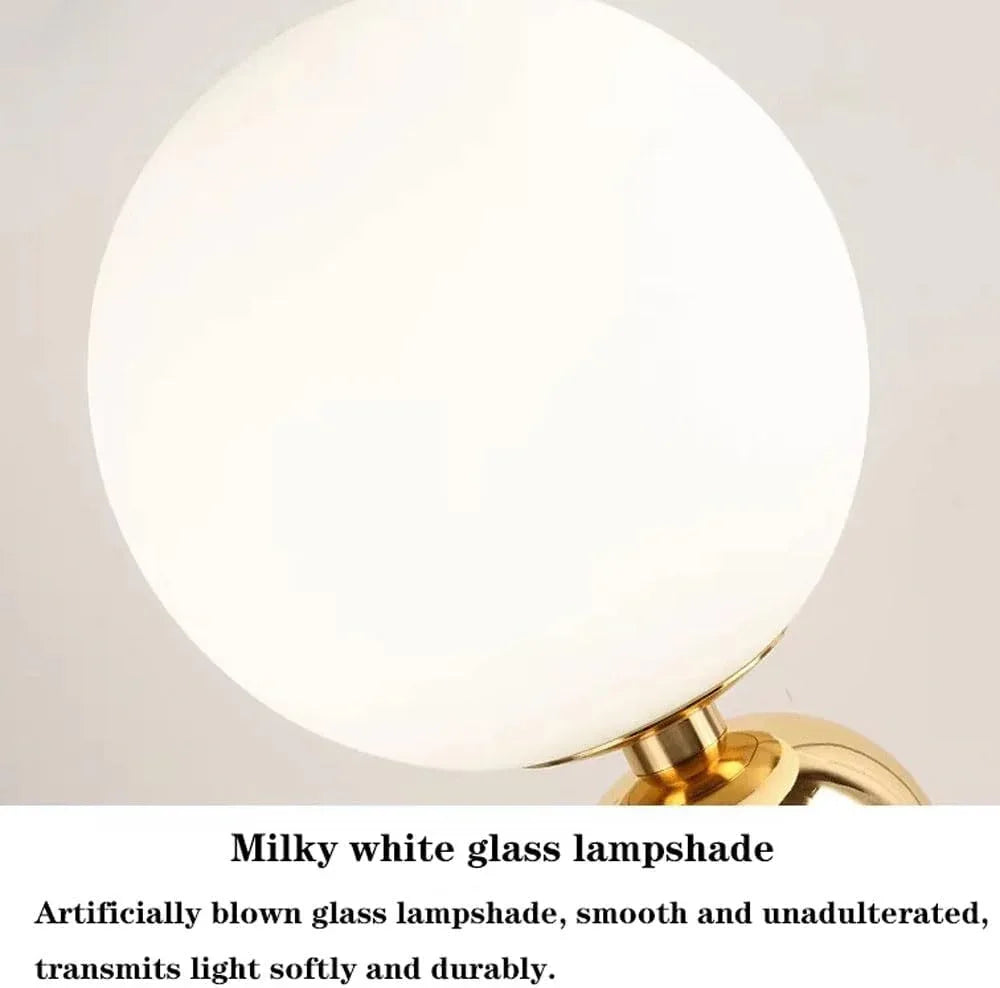 Audara-Postmodern Designer Living Room Study Couch Side Desk Light Creative Orb Glass Metal Desk Lamp Tea House Apartment Office Table Lamp Club Library Mall Decoration Lighting Fix