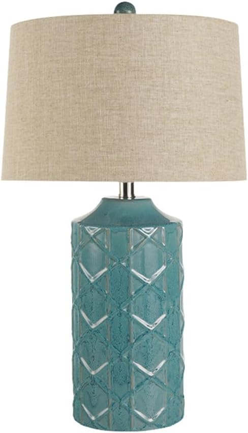 Audara-American Vintage Study Living Room Desk Light Simple Creative Ceramic Fabric Desk Lamp Bedroom Bedside Reading Writing Office Lighting Fixture Club Dining Room Coffee Shop Table Lamp