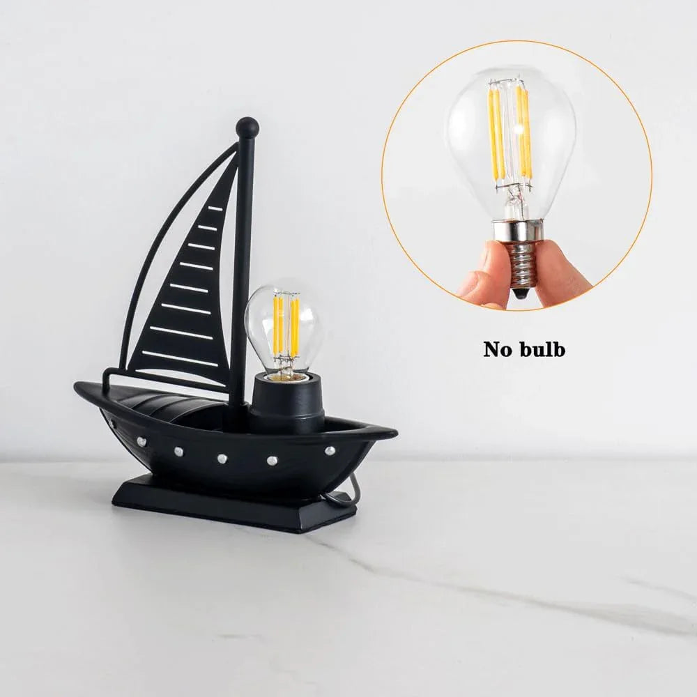 Audara-High-end Creative Sailboat Metal Desk Light Ambient Sense Bedroom Boys Girls Children's Room Desk Lamp Living Room Study Office Decoration Table Lamp Hotel Club Model House Lighting Fixture