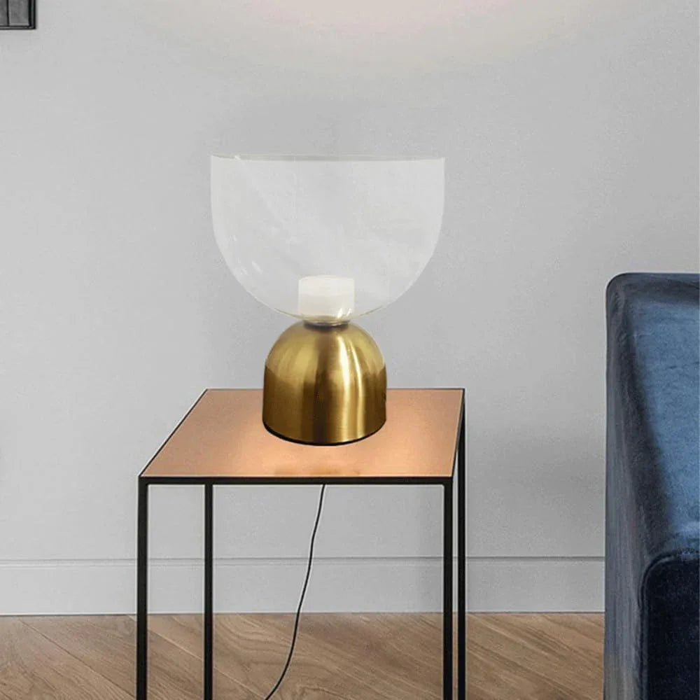 Audara-Italian Design Bedroom Bedside Desk Light Luxury Simple Transparent Glass Desk Lamp Corridor Window Living Room Sofa Side Table Lamp Cafe Hotel Front Desk Lounge Area Lighting Fixture