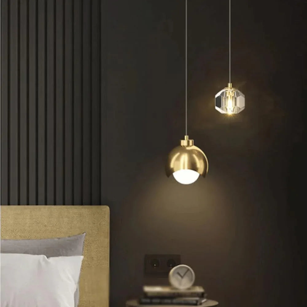 Audara-Crystal Pendant Light, Small-Sized Decorative Bedroom Chandelier, Modern and Light Luxury Style, Suitable for Various Spaces Such As Hotels, Kitchen Islands, Entryways, and Cafes