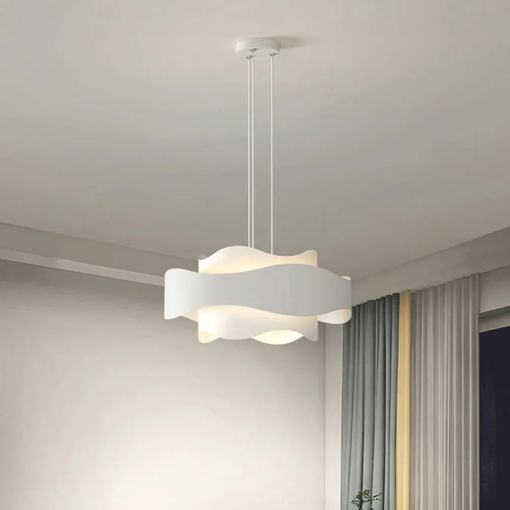 Audara-Iron Art Acrylic Pendant Light Modern Simple Adjustable Hanging Lamp LED Creative Bar Dining Room Chandelier Scandinavian Ins Style Bedroom Study Lighting Fixture