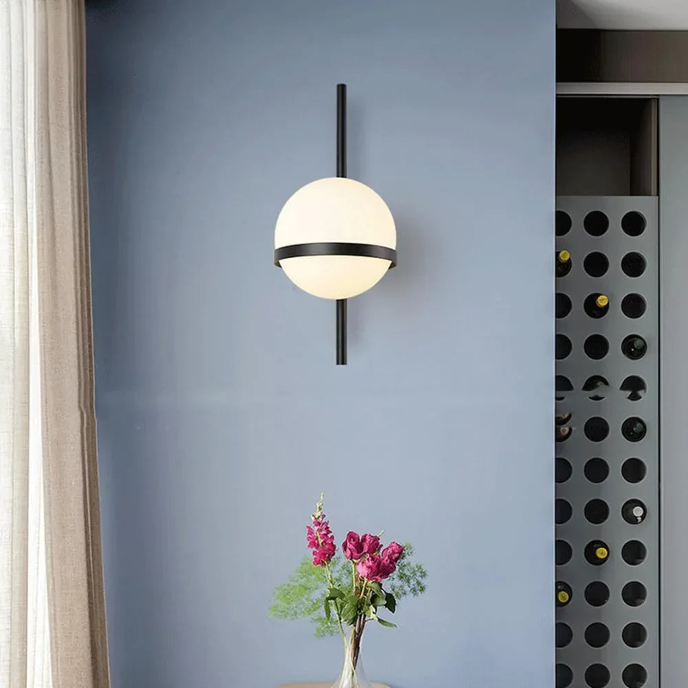 Audara-Scandinavian Simple Glass Wall Lamp Postmodern Living Room Bedroom Bedside Wall Lights Fashion Moon Creative Sconces Corridor Aisle Coffee Shop LED Mounted Lighting Fixture