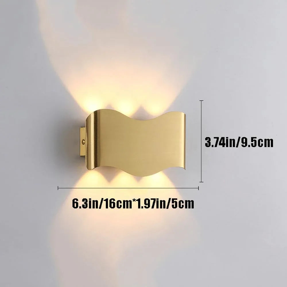 Audara-Creative Wave Art Wall Lamp Hotel Corridor Stairs Wall Lights Scandinavian Bedroom Bedside Sconces B&B Study Room Backdrop Mounted Lighting Fixture