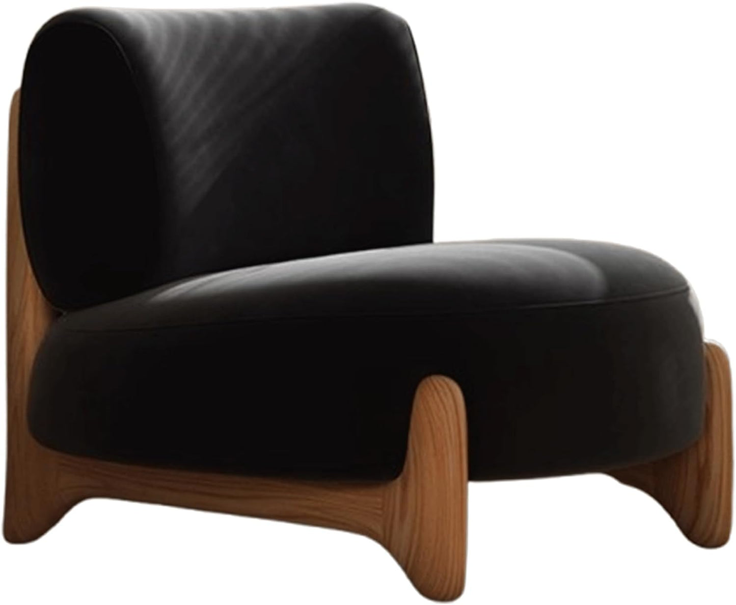 Audara-29 inch Single Person Living Room Chairs, no armrests, high-end Wooden barcalounger Reclaimer, Black Frosted Velvet Fabric, Suitable for lounges, Living Rooms, Balconies and Other Places.